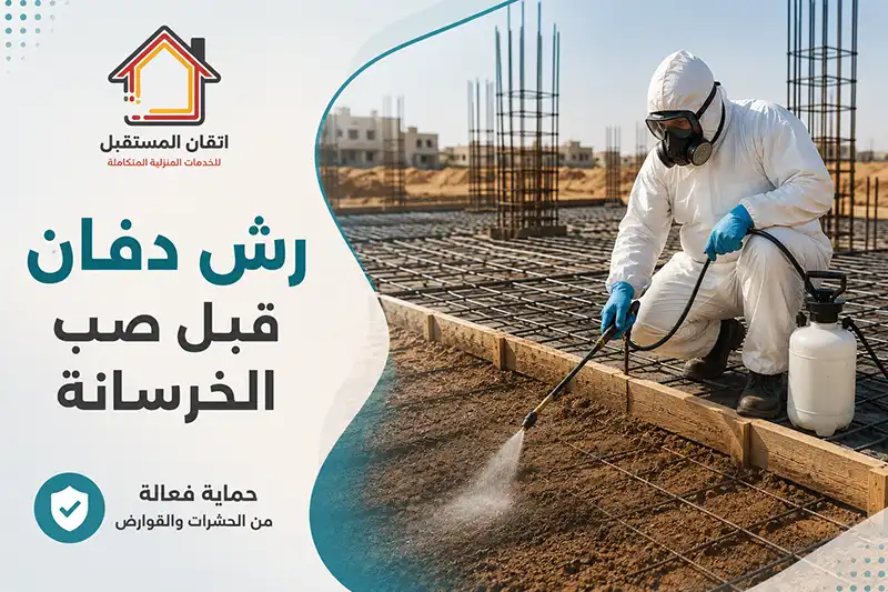 رش دفان قبل صب الخرسانة